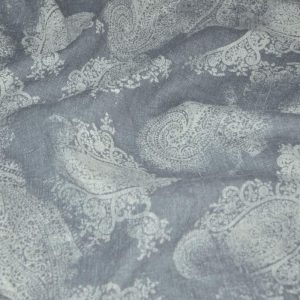 Perdele din in cu model Woodstock Bleu Gris