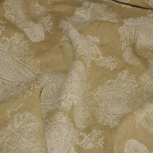 Perdele din in cu model Woodstock Camel