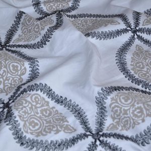 draperii din in brodate Badiane Blanc
