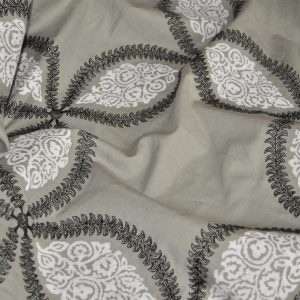 draperii din in brodate Badiane Verte de Gris