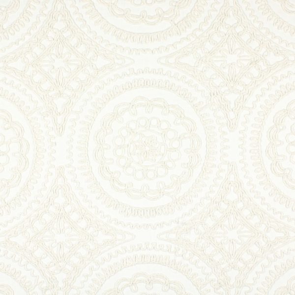 Draperii cu motive geometrice brodate Bobbin Ivory