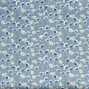 draperii cu flori stilizate indigo