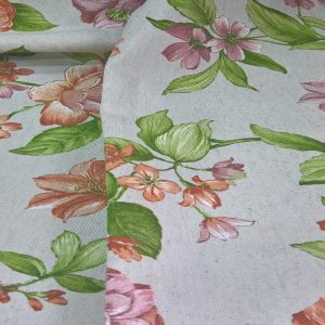 draperii cu flori culoare portocalie