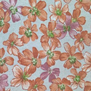 draperii cu flori portocalii