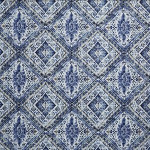 material tapiterie cu model geometric banyan indigo