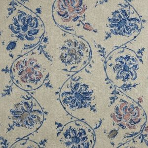 Material textil natural cu model floral Urdu 3