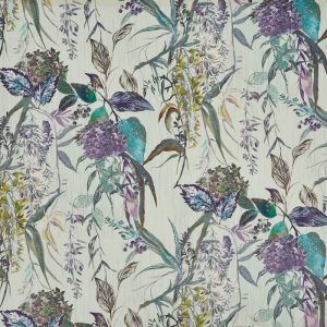 material tapiterie cu design floral botanist evergreen