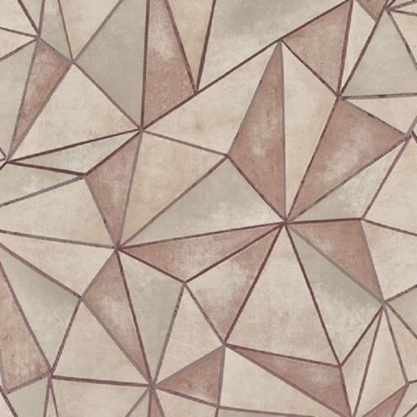 Tapet forme geometrice Shard Rose Quartz