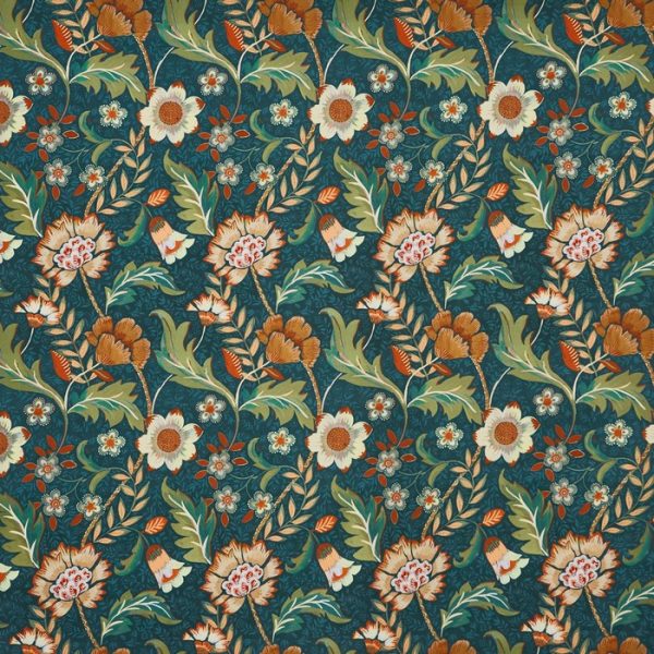 Material textil floral pentru tpiterie Folklore Peacock
