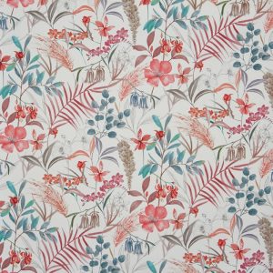 draperii dn bumbac organic cu design floral honeysuckle passion fruit