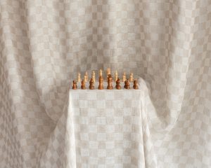 draperii din in cu model