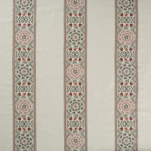 Draperii din in brodate Suzani Pink Green