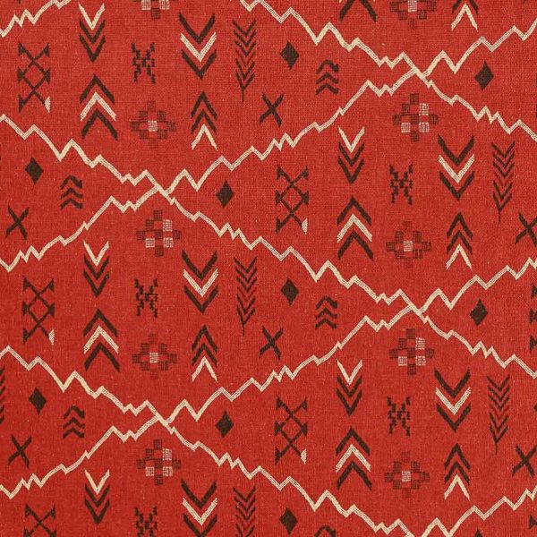 Material textil tapiterie cu motive etnice Cheyenne Red