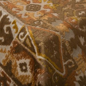 Obulco Ocru – catifea jacquard geometrică