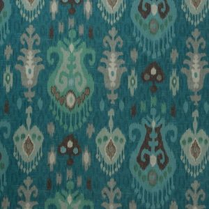 Țesătură ikat decorativă MALACA Aquamarine, bumbac 100%