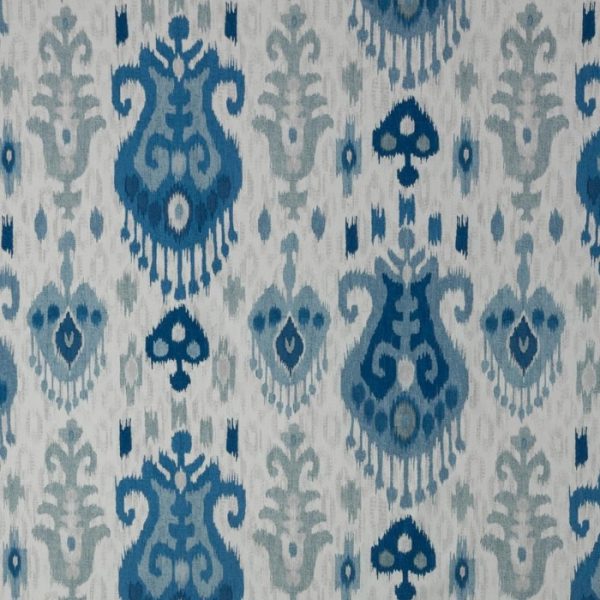 Țesătură decorativă ikat Malaka Blue
