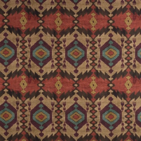 TANIR Brown — țesătură decorativă cu desen ikat