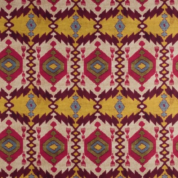 TANIR Red — țesătură decorativă cu desen ikat