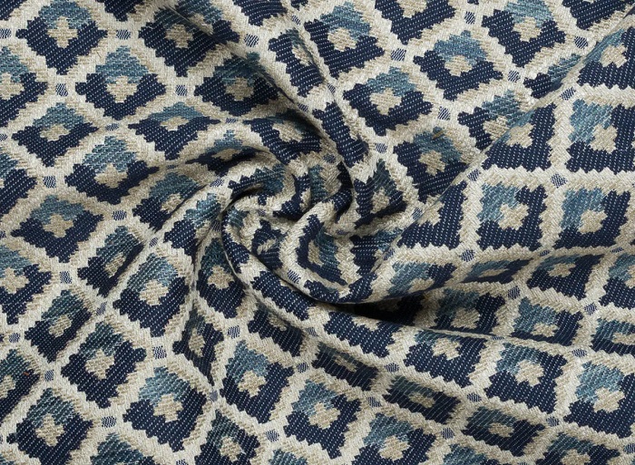 Detaliu de textură pentru tapițerie geometrică Mimari Blue