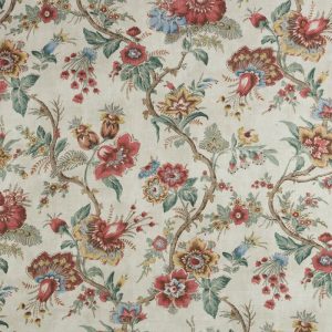 tesatura decorativa clasica Clotilde Red – desen bogat cu ritm decorativ