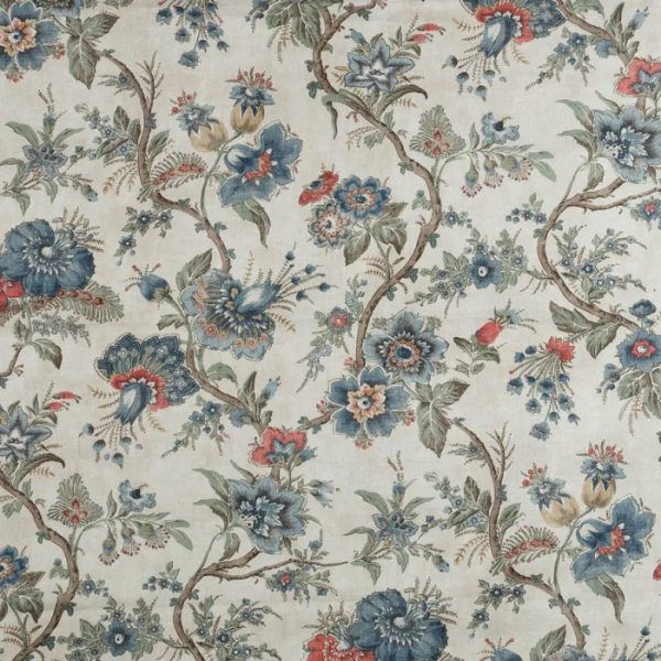 Țesătură decorativă cu flori Clotilde Blue