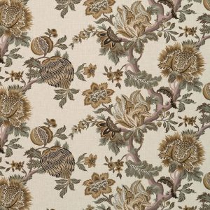 Detaliu material tapiterie floral clasic elegant in nuante calde Alfresco
