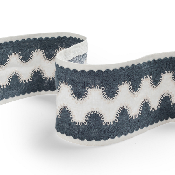 Bandă brodată decorativă Curlicue Braid Blue