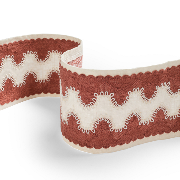 Bandă brodată decorativă Curlicue Braid Terracotta